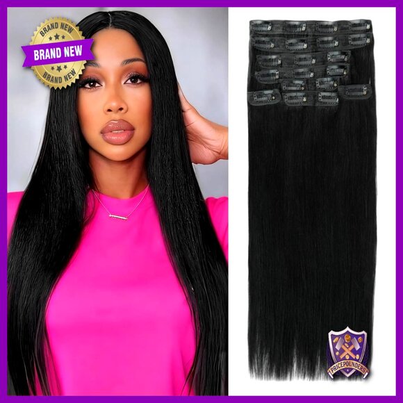 18 Inch Clip-In Human Hair Extensions 100g 8 Pieces Straight Remy Hair main image 6